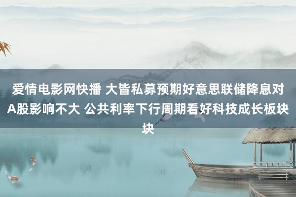 爱情电影网快播 大皆私募预期好意思联储降息对A股影响不大 公共利率下行周期看好科技成长板块
