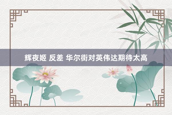 辉夜姬 反差 华尔街对英伟达期待太高