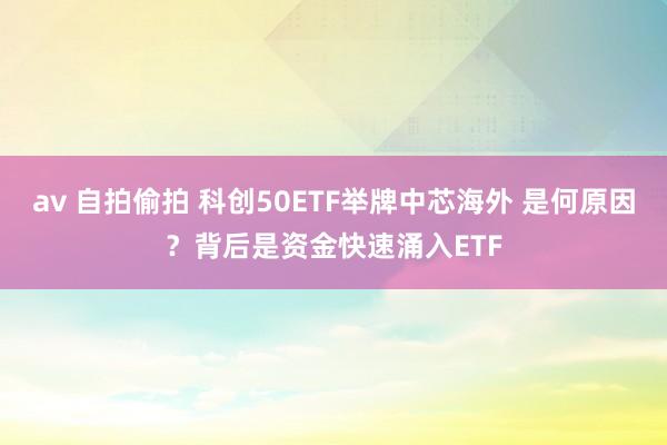 av 自拍偷拍 科创50ETF举牌中芯海外 是何原因？背后是资金快速涌入ETF