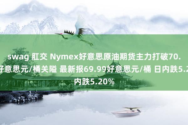 swag 肛交 Nymex好意思原油期货主力打破70.00好意思元/桶关隘 最新报69.99好意思元/桶 日内跌5.20%