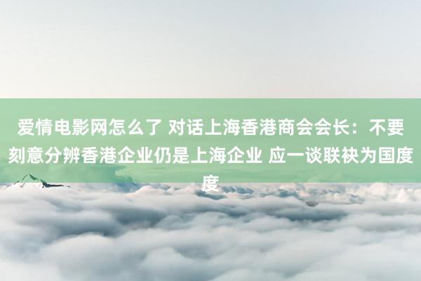 爱情电影网怎么了 对话上海香港商会会长：不要刻意分辨香港企业仍是上海企业 应一谈联袂为国度