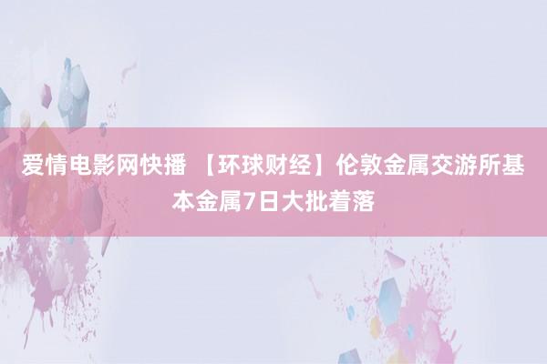 爱情电影网快播 【环球财经】伦敦金属交游所基本金属7日大批着落